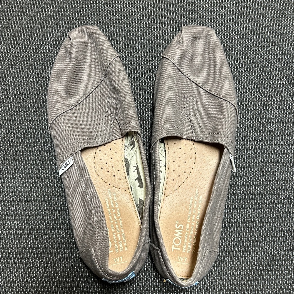 TOMS Charcoal Canvas Slip-Ons